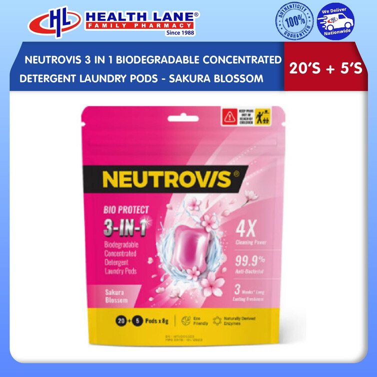 NEUTROVIS 3 IN 1 DETERGEN POD (20'S + 5'S) - SAKURA BLOSSOM